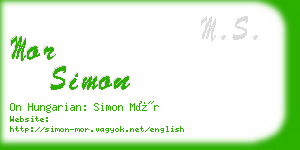 mor simon business card